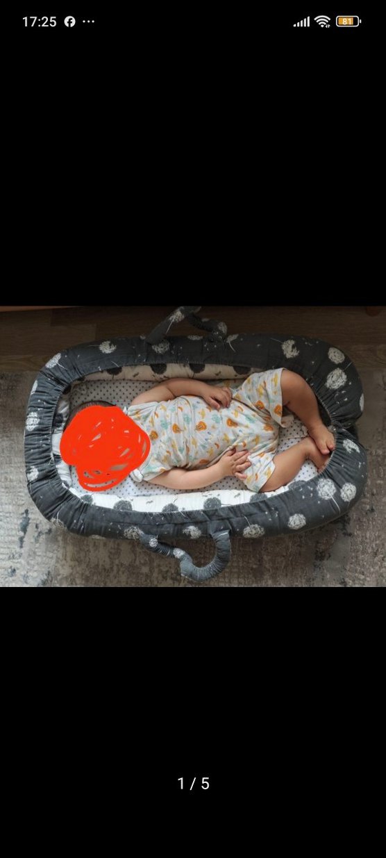 Sevi Bebe Bebek Reflü Yatağı Gri Desenli - Görsel 5