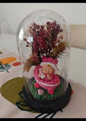 Pembe Figürlü Dekoratif Fanus - Görsel 3