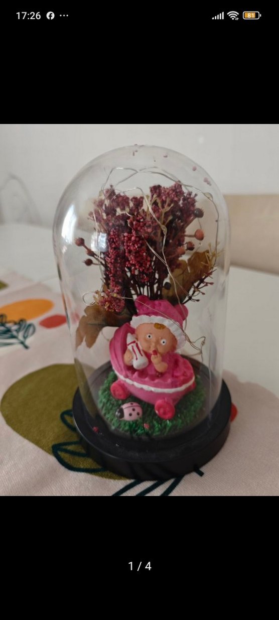 Pembe Figürlü Dekoratif Fanus - Görsel 3