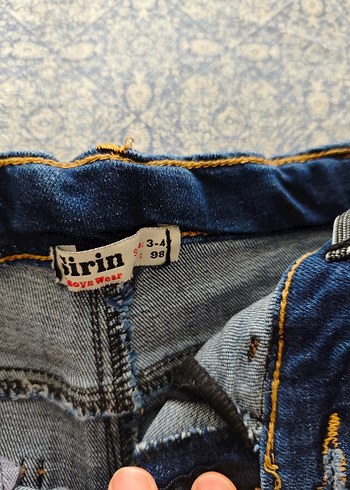 Kız Çocuk Mavi Dar Kesim Kot Pantolon - Görsel 3