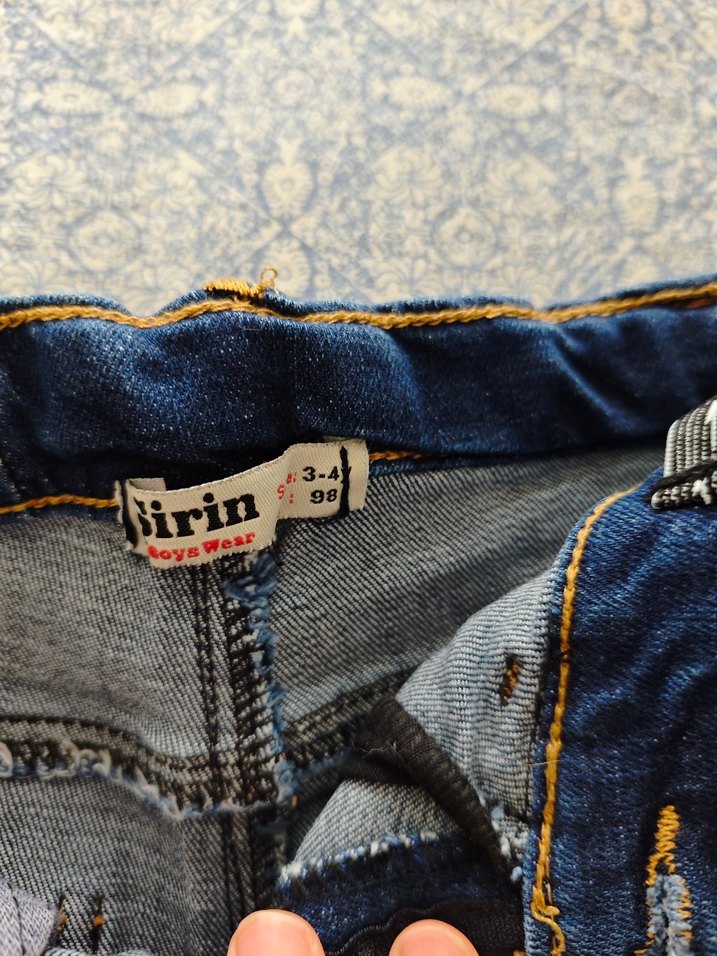 Kız Çocuk Mavi Dar Kesim Kot Pantolon - Görsel 3