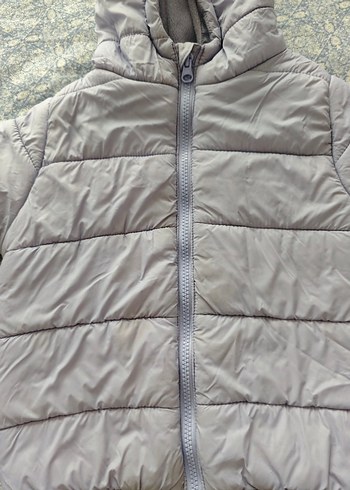 Kapüşonlu Lila Kız Çocuk Mont - Görsel 2