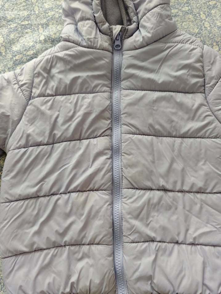 Kapüşonlu Lila Kız Çocuk Mont - Görsel 2