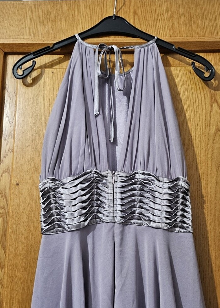 lila abiye kisa elbise - Görsel 3