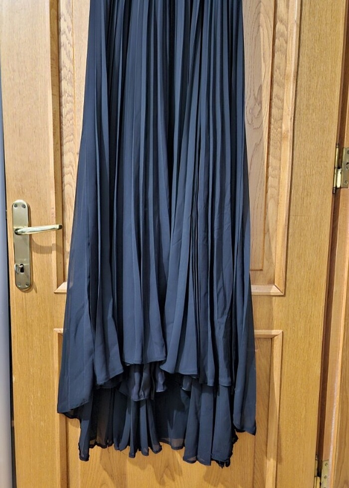 Siyah, straples, abiye, uzun elbise - Görsel 2