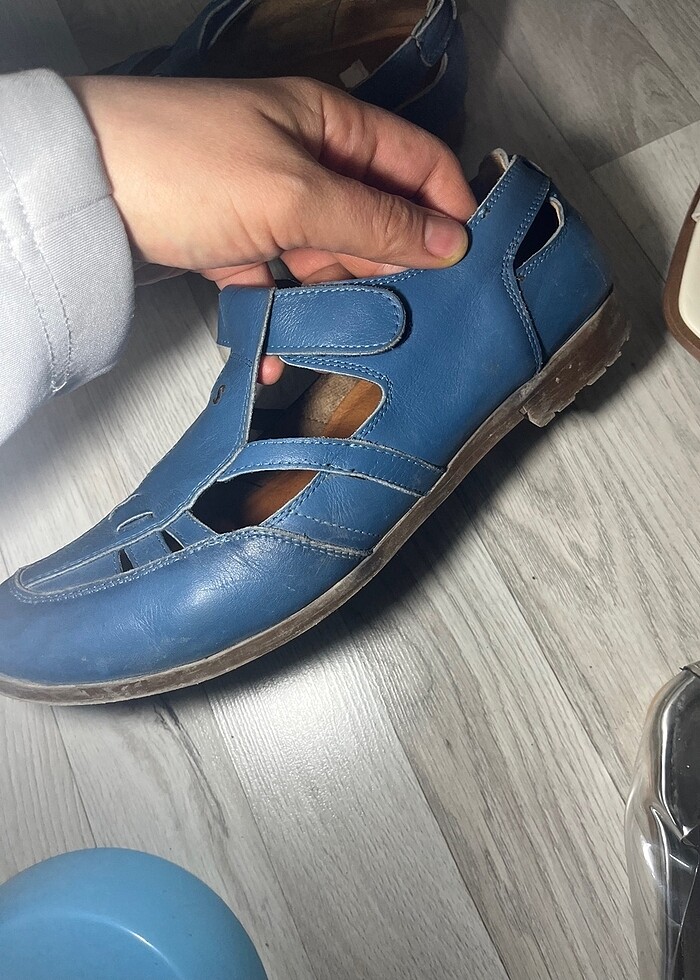 Hakiki deri sandalet - Görsel 3