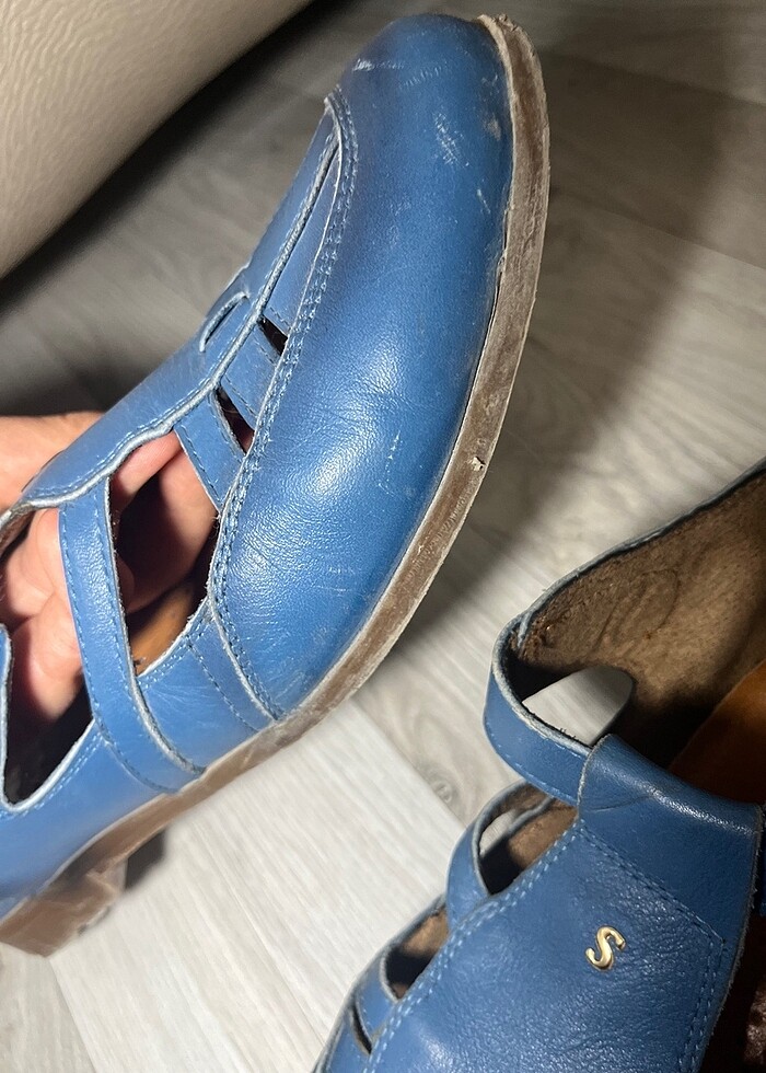 Hakiki deri sandalet - Görsel 5