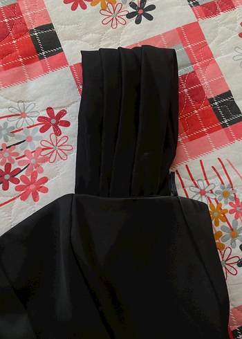 Adil ışık Siyah Drapeli Straplez Uzun Abiye Elbise - Görsel 5