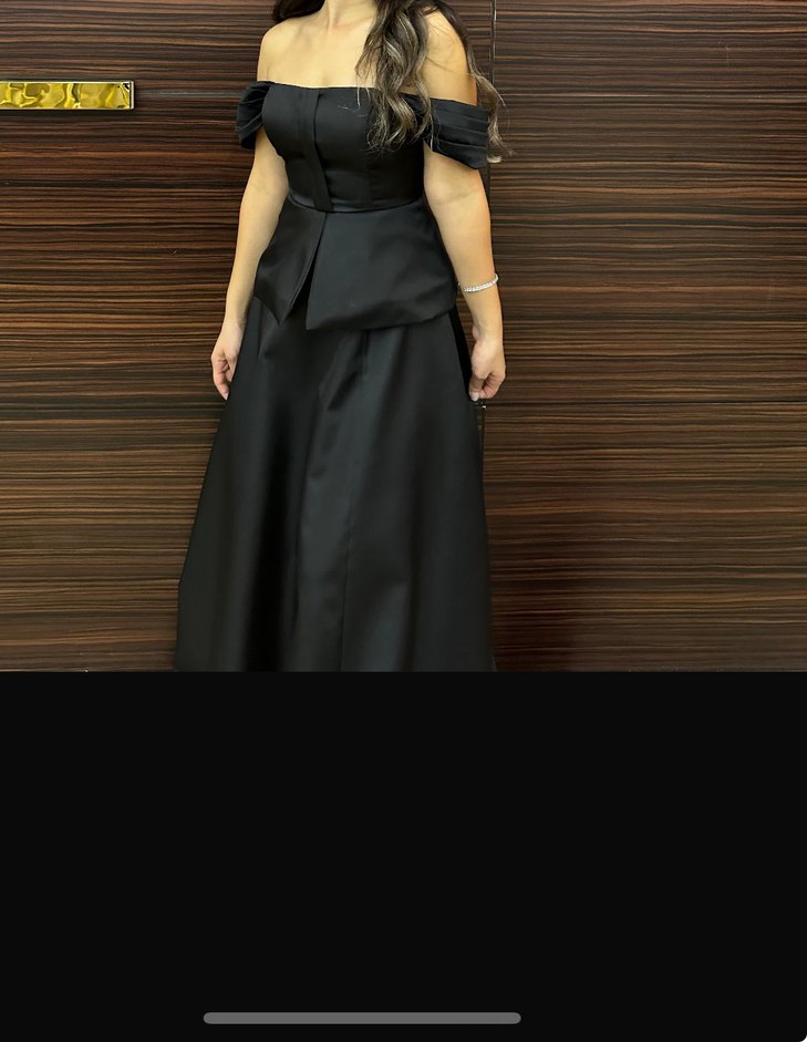 Adil ışık Siyah Drapeli Straplez Uzun Abiye Elbise - Görsel 3