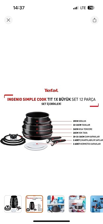 Tefal Tefal ingenio 1x 12 parça set