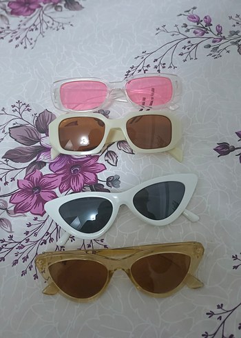 Diğer Şeffaf Çerçeveli Vintage Kadın Güneş Gözlükleri