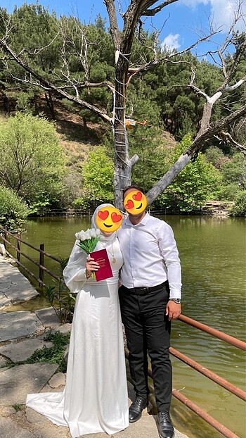 Zara Balon kol beyaz elbise