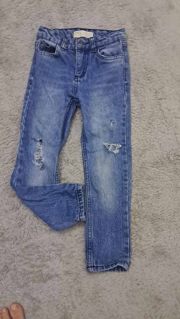 Erkek Çocuk Gri Mavi Regular Fit Kot Pantolon - Görsel 2