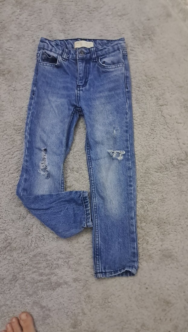 Erkek Çocuk Gri Mavi Regular Fit Kot Pantolon - Görsel 3