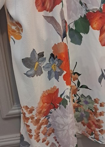 Çiçek Desenli V Yaka Uzun Kollu Mini Gömlekli takım - Görsel 6