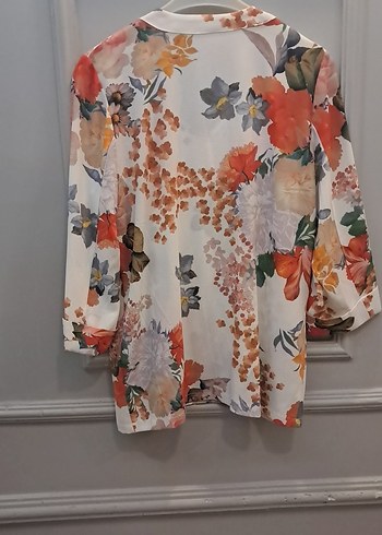 Çiçek Desenli V Yaka Uzun Kollu Mini Gömlekli takım - Görsel 13