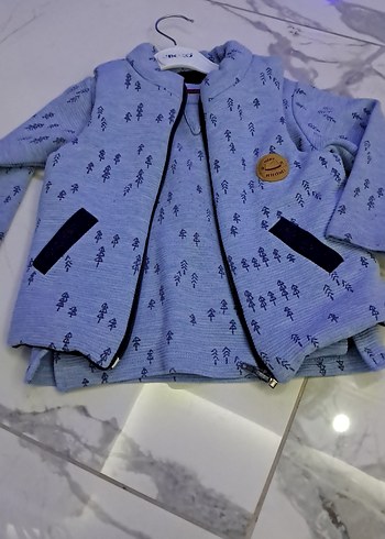 Kız Çocuk Gri Baskılı Fermuarlı Ceket - Görsel 5