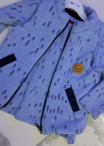 Kız Çocuk Gri Baskılı Fermuarlı Ceket - Görsel 6