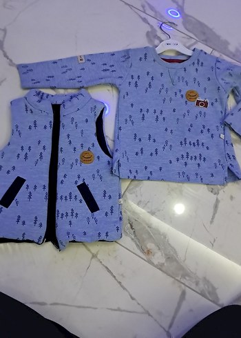 Kız Çocuk Gri Baskılı Fermuarlı Ceket - Görsel 18