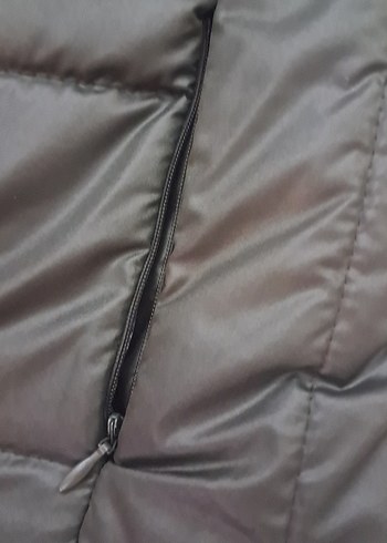 Gri Kapüşonlu Kadın Şişme Yelek - Görsel 10