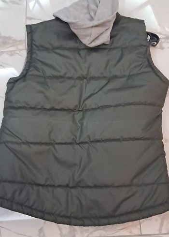 Gri Kapüşonlu Kadın Şişme Yelek - Görsel 11