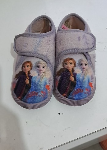 Mor Baskılı Kız Çocuk Ev Terliği Velcro - Görsel 4