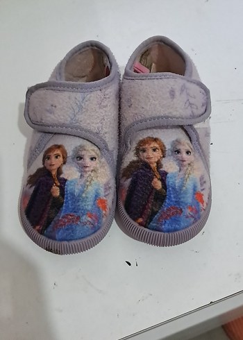 Mor Baskılı Kız Çocuk Ev Terliği Velcro - Görsel 2