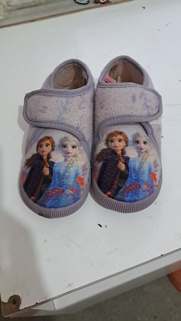 Mor Baskılı Kız Çocuk Ev Terliği Velcro - Görsel 4