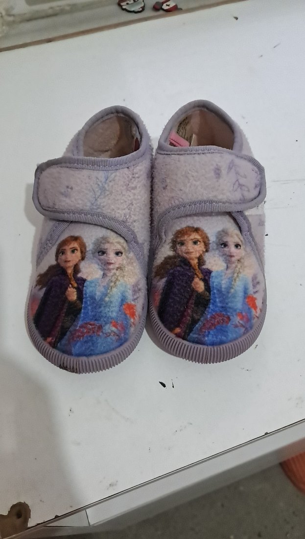 Mor Baskılı Kız Çocuk Ev Terliği Velcro - Görsel 3