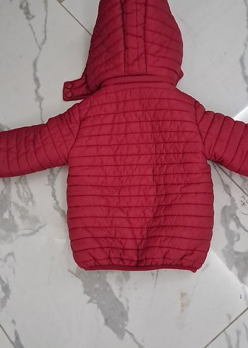 Kız Çocuk Kırmızı Kapüşonlu Fermuarlı Mont - Görsel 10