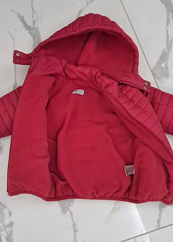 Kız Çocuk Kırmızı Kapüşonlu Fermuarlı Mont - Görsel 12