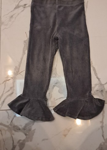 Gri Kız Çocuk Fırfırlı Rahat Tayt - Görsel 3