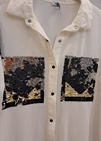 Uzun Kollu, Düğmeli Beyaz Kadın Gömlek - Görsel 6