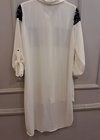 Uzun Kollu, Düğmeli Beyaz Kadın Gömlek - Görsel 13