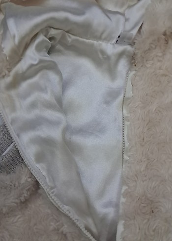 Kız Çocuk Bej Kürklü Triko Yelek - Görsel 4