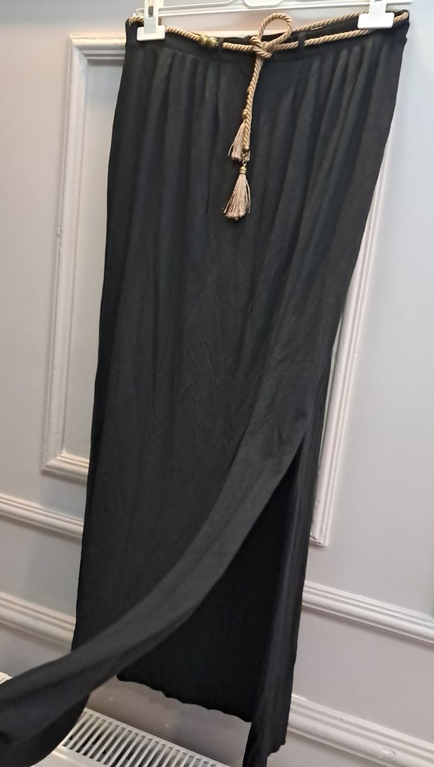 Püsküllü Siyah Uzun Bohem Etek - Görsel 4