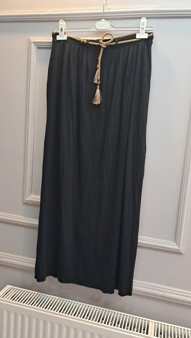 Püsküllü Siyah Uzun Bohem Etek - Görsel 2