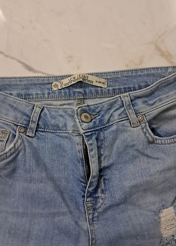 Kadın Mavi Bol Kesim Denim Jean - Görsel 7