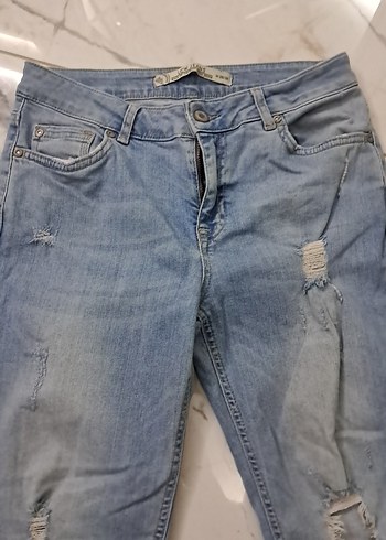 Kadın Mavi Bol Kesim Denim Jean - Görsel 6