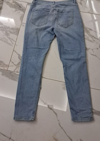 Kadın Mavi Bol Kesim Denim Jean - Görsel 13