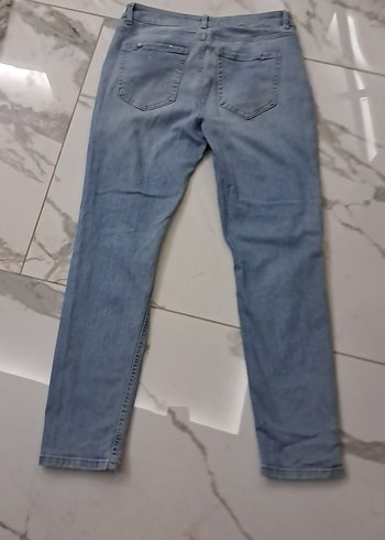 Kadın Mavi Bol Kesim Denim Jean - Görsel 10
