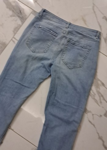 Kadın Mavi Bol Kesim Denim Jean - Görsel 15