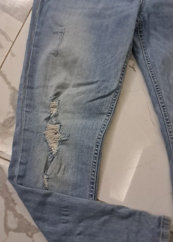 Kadın Mavi Bol Kesim Denim Jean - Görsel 5