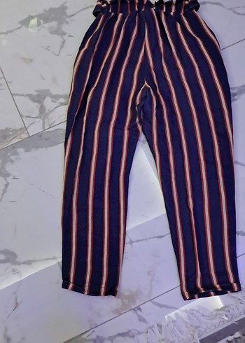 Çizgili Pilili Kadın Kumaş Pantolon - Görsel 13