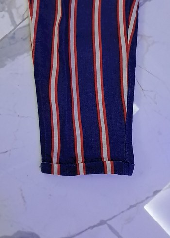 Çizgili Pilili Kadın Kumaş Pantolon - Görsel 12