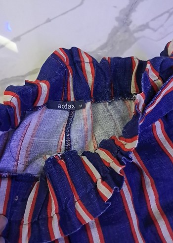 Çizgili Pilili Kadın Kumaş Pantolon - Görsel 9