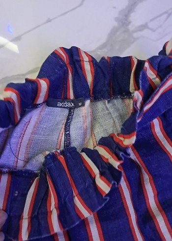 Çizgili Pilili Kadın Kumaş Pantolon - Görsel 10