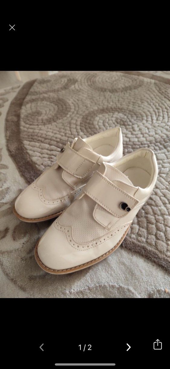 Beyaz Parlak Deri Tokalı Erkek Çocuk Ayakkabısı - Görsel 2