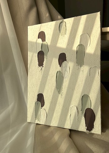Zara Home Soyut Dokulu Tablo - Bej ve yeşil Tonları