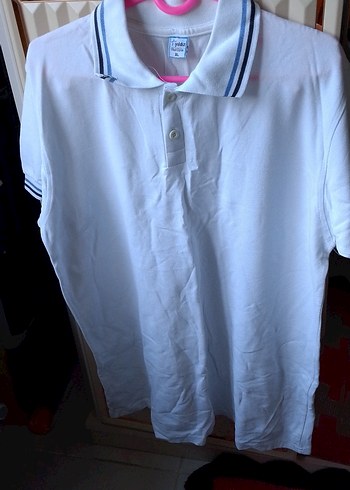 Düğmeli Beyaz Pamuklu Erkek Polo Tişört - Görsel 2